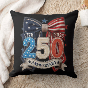 Amerikansk flagg-båge 250-årsjubileum Patriotisk Kudde