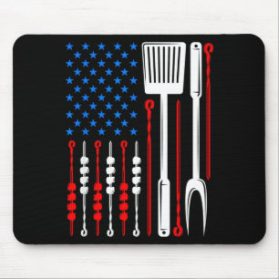 Amerikansk flagg barbecue son far make fadersdag musmatta