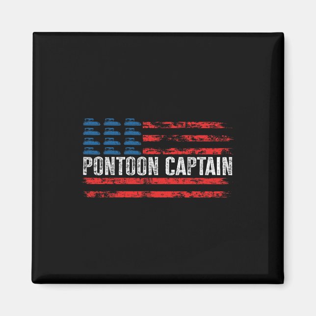 Amerikansk flagg Båtkläder Herr Svart Pontoon Magnet (Framsidan)