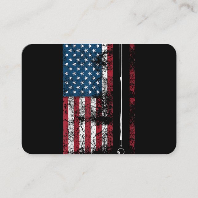 Amerikansk flagg biljardkäpp Söt bordspel Rolig Visitkort (Framsida)
