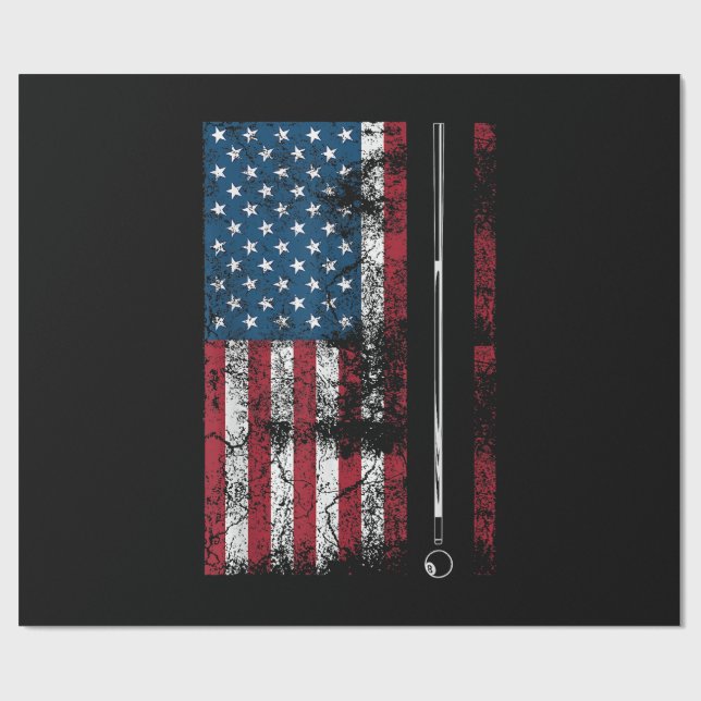 Amerikansk flagg biljardsticka söt bordspel rolig presentpapper (Platt)