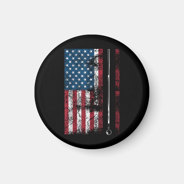 Amerikansk flagg Billiard käpp Söt bordspel Rolig Magnet (Framsidan)