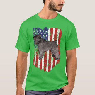Amerikansk flagg Bouvier des Flandres 4 juli USA T Shirt