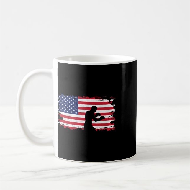 Amerikansk flagg boxningskläder - Boxare boxning k Kaffemugg (Vänster)