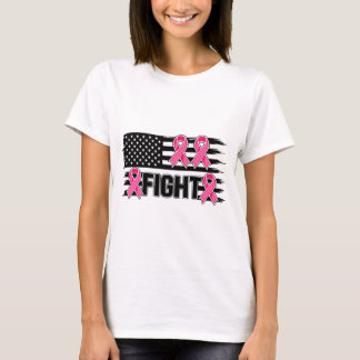 Amerikansk flagg Bröstcancer Medvetenhet Bekämpa R T Shirt
