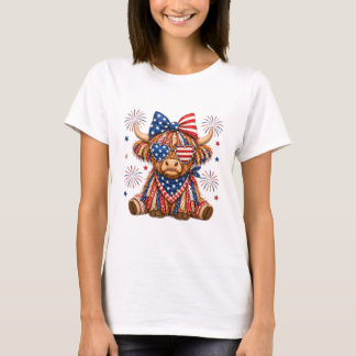 Amerikansk flagg Bull Damtröja T Shirt