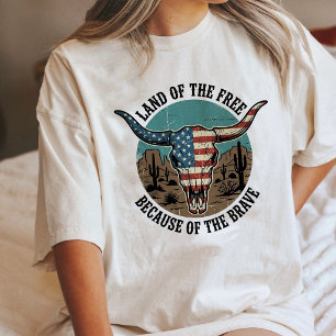 Amerikansk flagg Bull Skull Ökenstolthet T Shirt