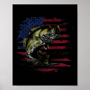Amerikansk flagg Camo B Fisk Fiske Fiskare (på Ba Poster