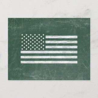 Amerikansk flagg Chalkboard Art (Teckning nr 1) Helg Vykort