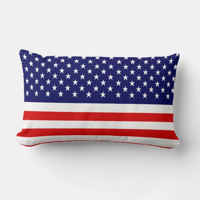 Amerikansk flagg Cool patriotisk Lumbarkudde (Framsida)