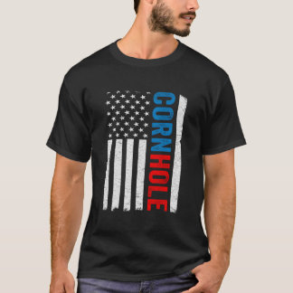 Amerikansk flagg Corn Hole Bean Bag Toss Spelare K T Shirt