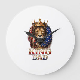Amerikansk flagg Dad Lion  Stor Klocka