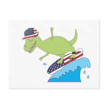 Amerikansk flagg dinosaur surfing