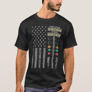 Amerikansk flagg dragracing remsa träd ljus för Dr T Shirt