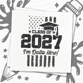 Amerikansk flagg-examen Seniorklass 2027 Pappersservett