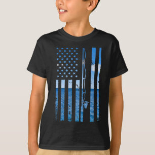 Amerikansk flagg Fisk Fiskare Fiskare Rolig B Fisk T Shirt