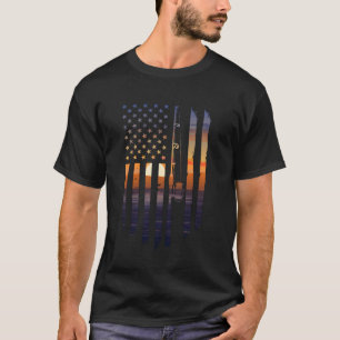 Amerikansk flagg fisk skjorta  Patriotisk fiske T- T Shirt