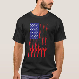 Amerikansk flagg fiske flagga självständighetsdage t shirt