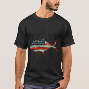 Amerikansk flagg Fiskentusiaster Fiskare Rolig Fis T Shirt