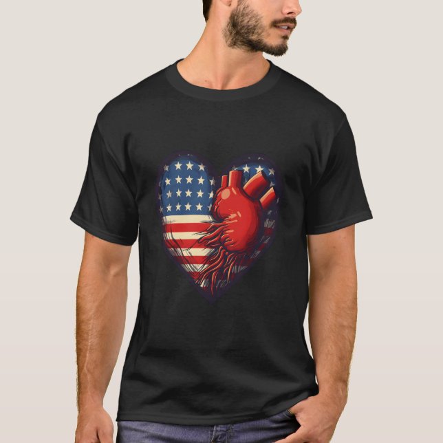 Amerikansk flagg fjärde juli t shirt (Framsida)