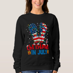 Amerikansk flagg flip flops jul ljus jul i t shirt