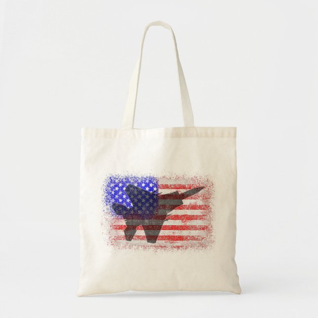 Amerikansk flagg flygplan Patriotiskt flygvapen kr Tygkasse (Framsidan)