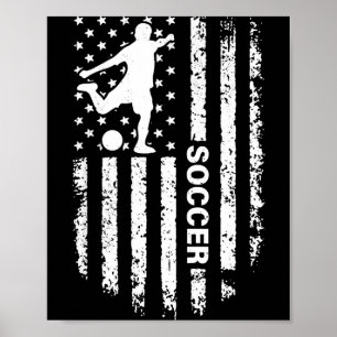 Amerikansk flagg fotbollsspelare Usa Patriotisk Vi Poster