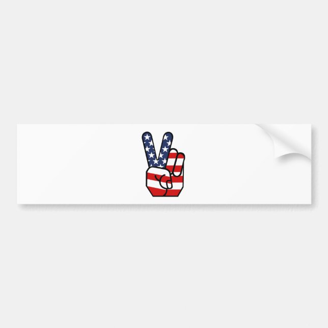 Amerikansk flagg fredshand bildekal (Framsidan)