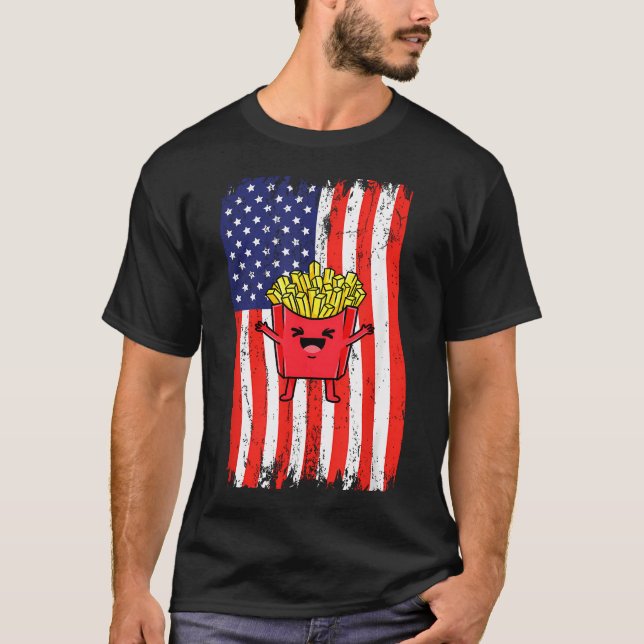 Amerikansk flagg French T Shirt (Framsida)
