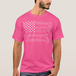 Amerikansk flagg gitarrplock Akustisk musiker Bas T Shirt
