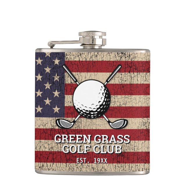 Amerikansk flagg golfdesign fickplunta (Framsidan)