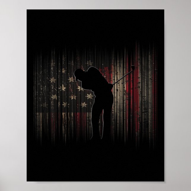 Amerikansk flagg golfkläder - Golf  Poster (Framsidan)