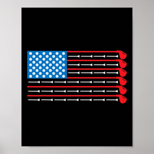 Amerikansk flagg-golfklubbor  poster (Framsidan)