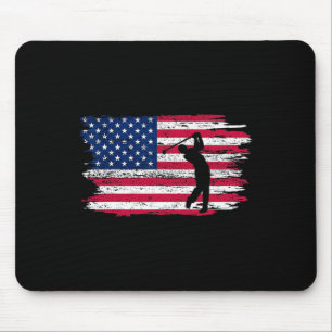 Amerikansk flagg golftröja 4 juli patriotisk golfa musmatta