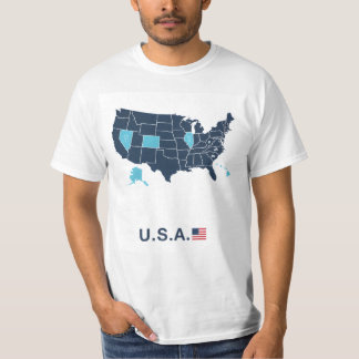 Amerikansk flagg Grafisk karta Patriotisk T Shirt