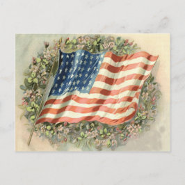Amerikansk flagg Gravkrans Blommor Minnesdagen Vykort