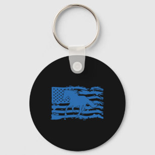 Amerikansk flagg hästälskare Patriotisk häst ridni Nyckelring
