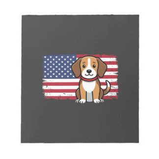 Amerikansk flagg hund patriotisk vektor anteckningsblock
