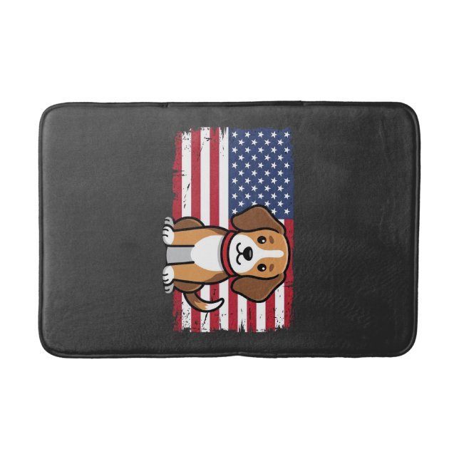 Amerikansk flagg hund patriotisk vektor badrumsmatta (Framsidan)