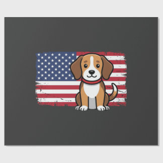 Amerikansk flagg hund patriotisk vektor presentpapper
