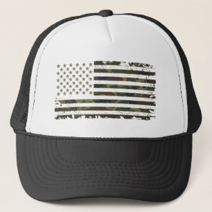 Amerikansk flagg i militär camouflagefärger keps