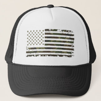 Amerikansk flagg i militär camouflagefärger keps