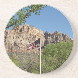 Amerikansk flagg i Zion National Park II Underlägg Sandsten
