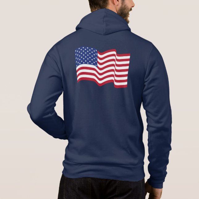 Amerikansk flagg jacka hoodie t shirt (Baksida)