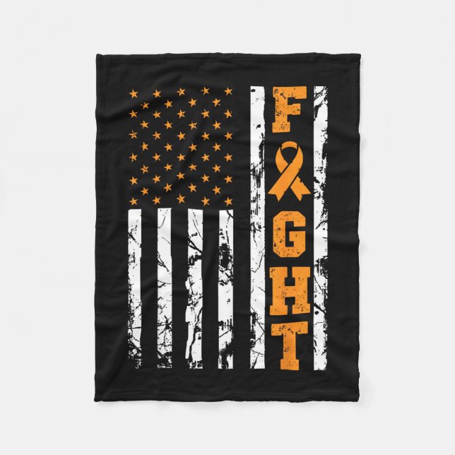 Amerikansk flagg kamp leukemi fighter medvetenhet  fleecefilt (Framsidan)