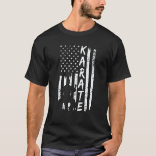 Amerikansk flagg Karate-fläkt Usa Karate-spelare F T Shirt