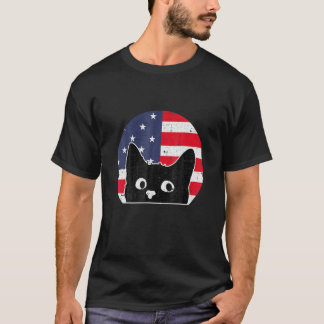 Amerikansk flagg katt 4 juli kattunge patriotisk h t shirt