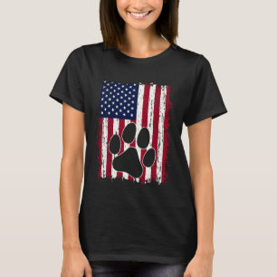 Amerikansk flagg katt hund tass tryck distressed v t shirt