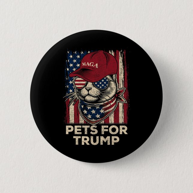 Amerikansk flagg katt liv problem Trump 2024  Knapp (Framsida)