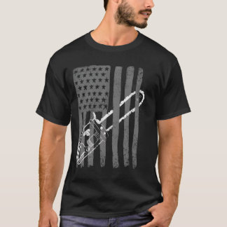 Amerikansk flagg kedjesåg träarbetare Logger T Shirt
